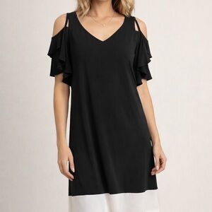 Catherine Malandrino Black &White Shoulder Dress